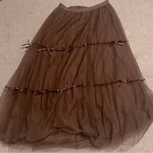 High Waist Maxi Mesh Skirt